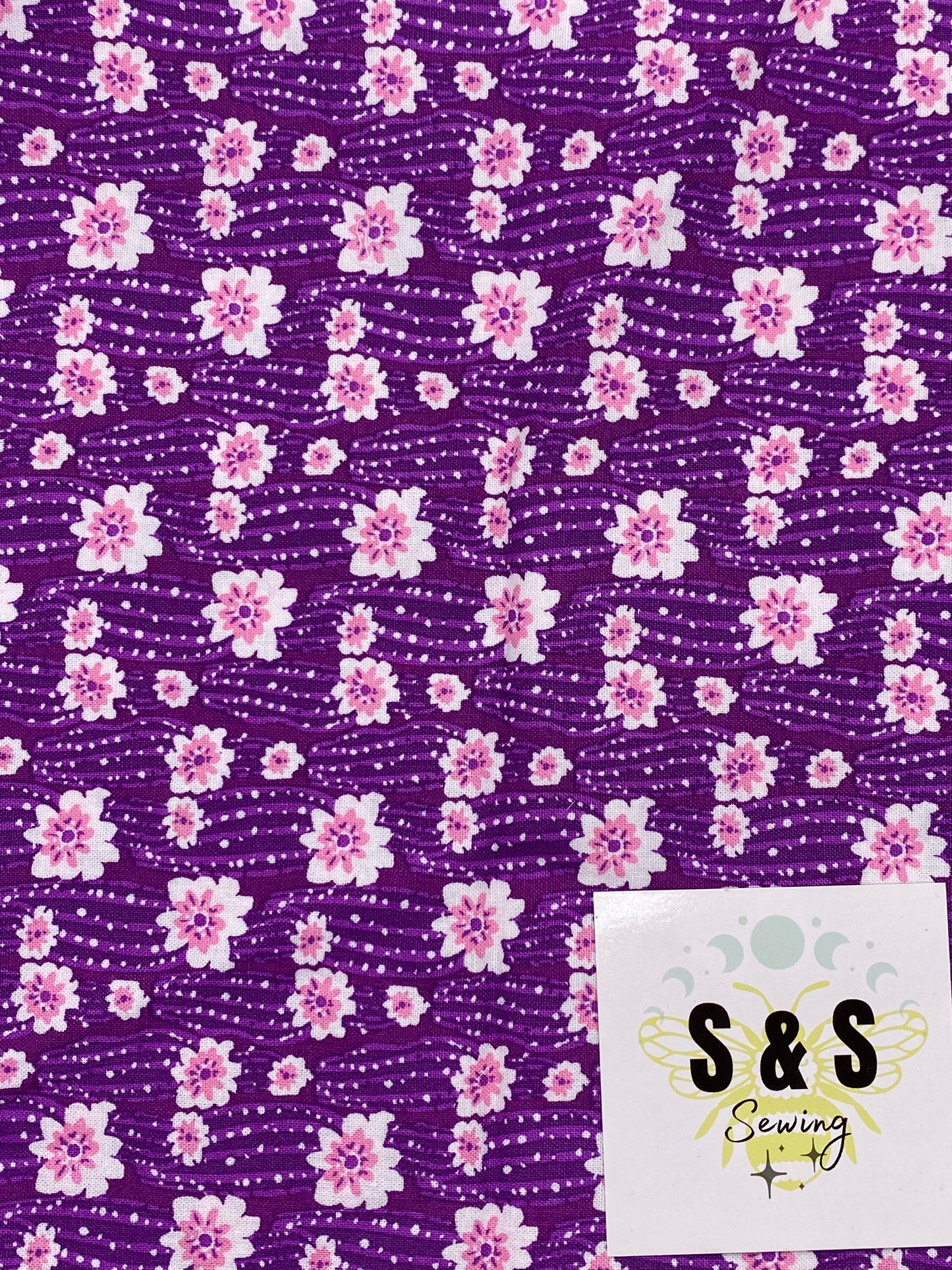 FL - Pink and White Flowers on Purple