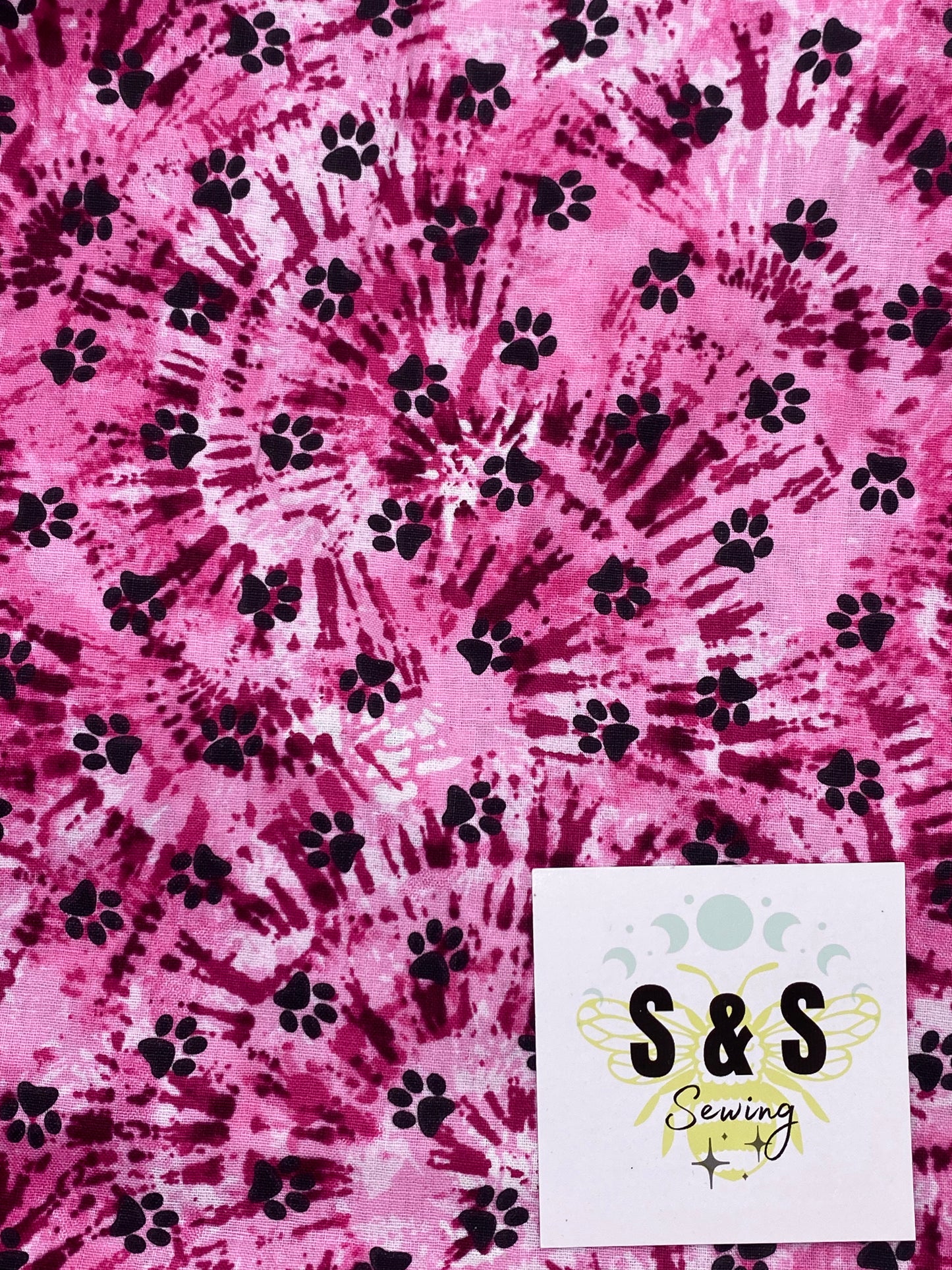 AI - Pink Tiedye Pawprints