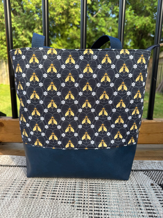 Zipped Up Tuesday - Navy Heart Bees