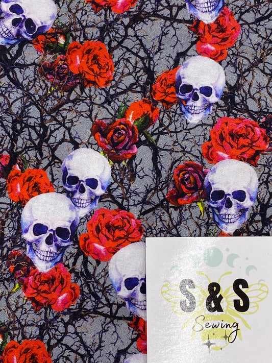 Red Rose and Skulls